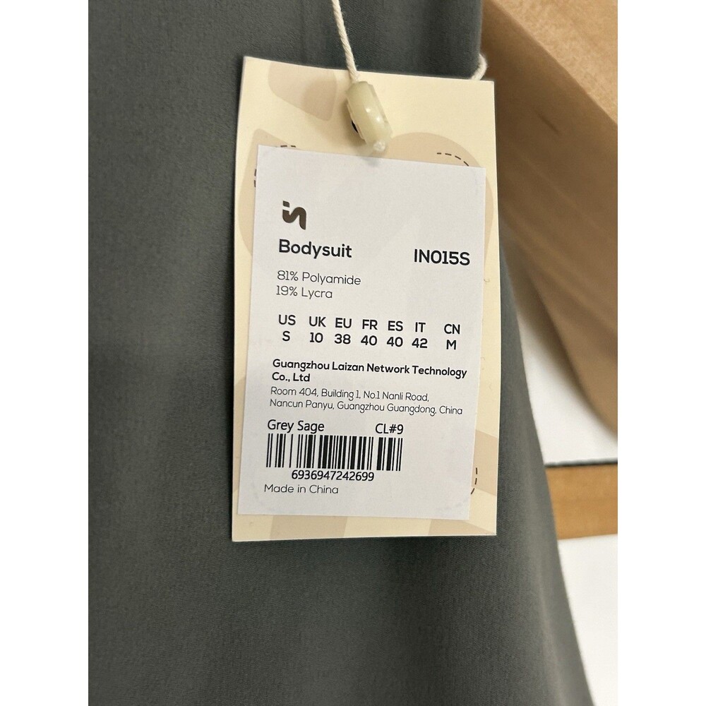 NWT Inlyric Bodysuit Butter Soft Grey Small Sleeveless Tank Top - Picture 4 of 4